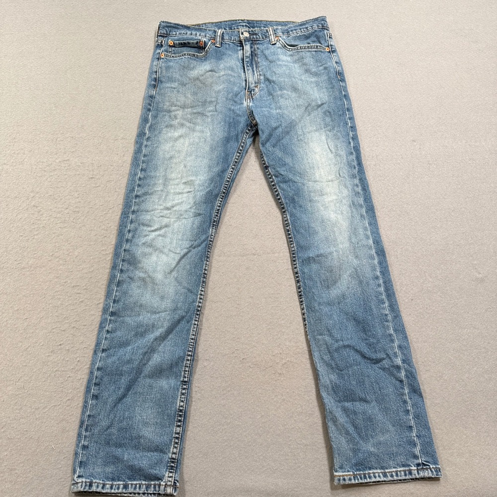 Levi's 513 Jeans Men's 34x34 Blue Denim Medium Wash Slim Straight Leg Mid Rise